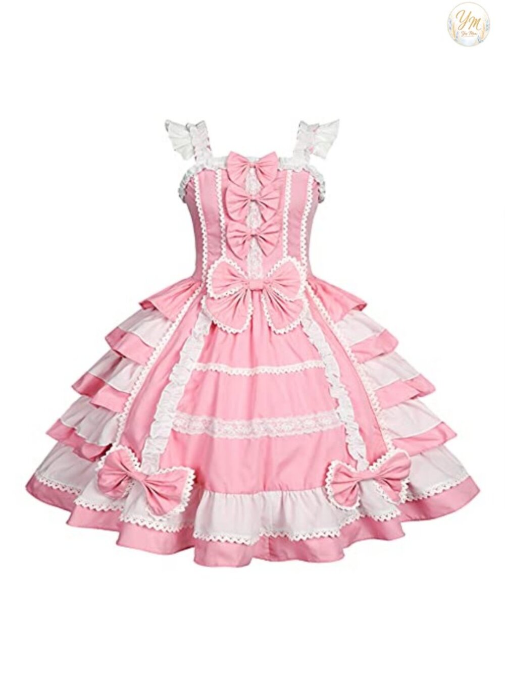 Sweet Lolita Dress Victorian Sleeveless Princess Cosplay Costume Lace Layers
